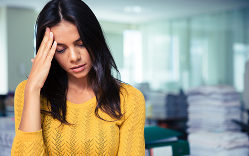 girl suffering from flu and stress