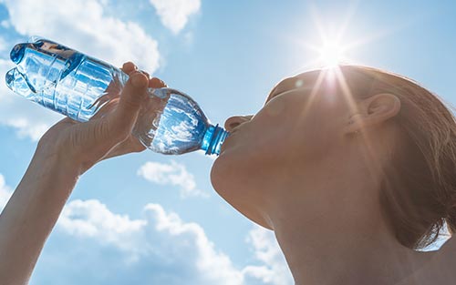 Drinking water during a heatwave replenishes body fluids and helps prevent heat related illnesses